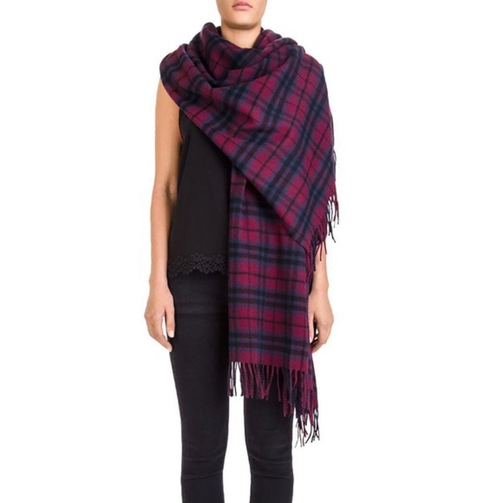 Kooples checked 100% wool scarf